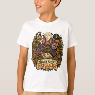 Nachtploeg Natuuronderzoeker Vleermuis Halloween T-shirt