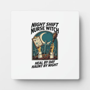Nachtploeg Verpleegster Heks Retro Halloween T-shi Fotoplaat