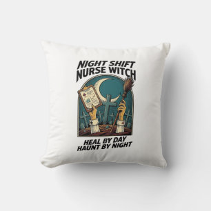 Nachtploeg Verpleegster Heks Retro Halloween T-shi Kussen