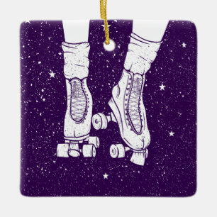 Nachtrolschaatsen Keramisch Ornament