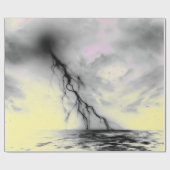 NACHTSKY MET ZWARTE LICHTING EN GEEL WRAPPEN CADEAUPAPIER (Vlak)