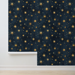 Nachtsterren marineblauwe Plafond Behang