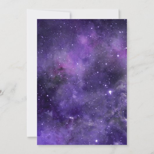 Nachtsterren. Paarse ruimte script engagement part Kaart (Achterkant)