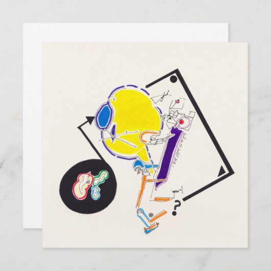 Nachttekening en nap tekening 15 Vreemde vierkant  Kaart (Voorkant / Achterkant)