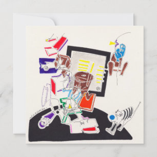 Nachttekening van de kat en de Tasmaanse Wolf