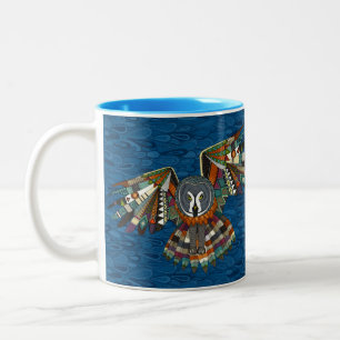nachtuil blauw tweekleurige koffiemok