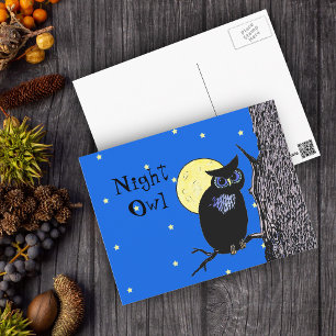 Nachtuil in het Moon Briefkaart