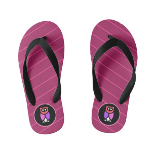 Nachtuil, Mooie Roze & Rood, Abstracte Pop Art Kinder Teenslippers