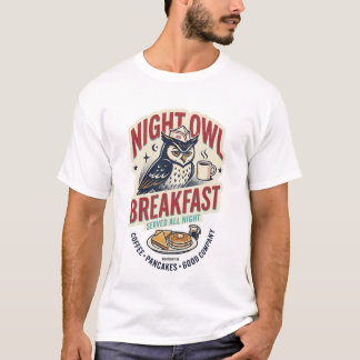 Nachtuil Ontbijt Retro Diner NIGHTSHIFT 90 T-Shirt