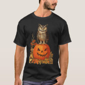 NACHTUIL OP HALLOWEEN POMPOEN EN HERFSTBLADEREN T-SHIRT (Voorkant)