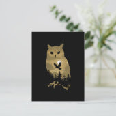 nachtuil-silhouet briefkaart (Staand voorkant)