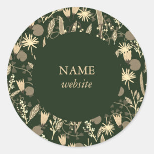 Nachtuin Botanische Bloemplanten Modern Chic Ronde Sticker