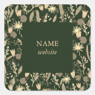 Nachtuin Botanische Bloemplanten Modern Chic Vierkante Sticker