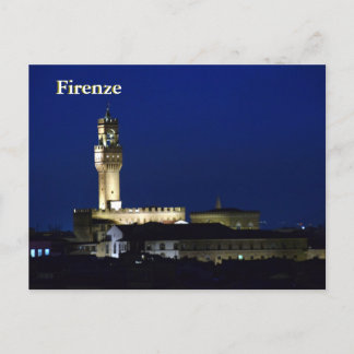 Nachtval in het briefkaart van Firenze