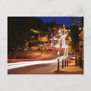 Nachtverkeer in het centrum van Harrogate Briefkaart