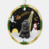 Nachtvlucht - Black Cocker Spaniel Keramisch Ornament (Links)