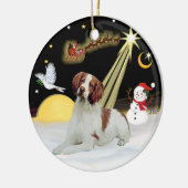 Nachtvlucht - Brittany Spaniel Keramisch Ornament (Links)