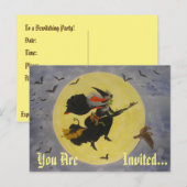 "Nachtvlucht!" Uitnodigingsansichtkaart Uitnodiging Briefkaart (Voorkant / Achterkant)
