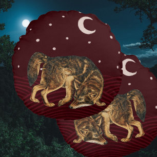 Nachtwolf winter kussen bos dier