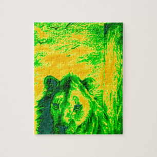 Nachtzicht Lion Art Fluorescerende Print Legpuzzel