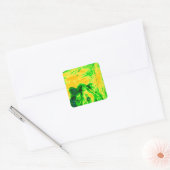 Nachtzicht Lion Art Fluorescerende Print Vierkante Sticker (Envelop)