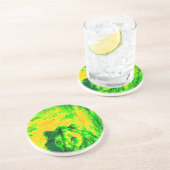 Nachtzicht Lion Art Fluorescerende Print Zandsteen Onderzetter (Zijkant)