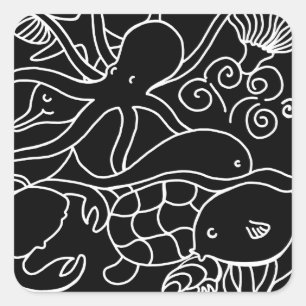 Nachtzwemmen Vierkante Sticker