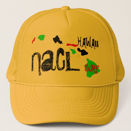 NaCL ZOUTWATER SURF HAWAII Trucker Pet (Voorkant)