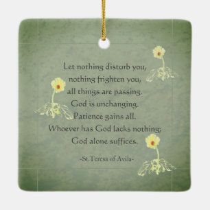 "Nada de turbe"St Teresa of Avila English/Spaans Keramisch Ornament