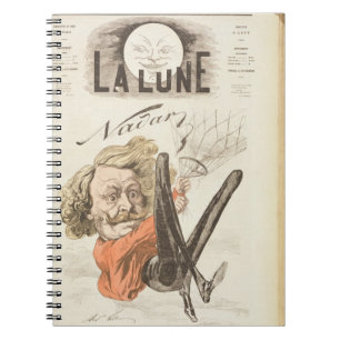 Nadar (1820-1910), titelpagina "La Lune", publicee Notitieboek