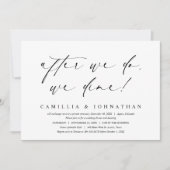 Nadat we dat doen, dineren we, bruiloft elopement kaart (Voorkant)