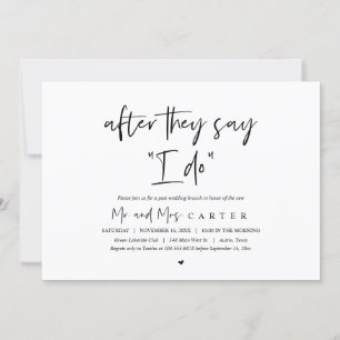 Nadat ze zeggen dat ik dat doe, is het na bruiloft kaart