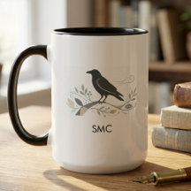 Nadenkend Noordse Raven Natuurliefhebber Monogram
