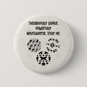 Nadenkend Uniek Krachtig Neurodivers Echt Ronde Button 5,7 Cm