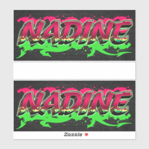 Nadine Prénom Nom Graffiti Autocollant Autocollant