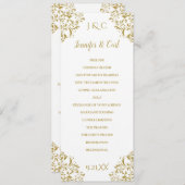 Nadine Wedding Ceremony Program - Tea-Length (Gold Programma (Voorkant / Achterkant)