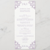 Nadine Wedding Program - Tea length - Lavender Programma (Voorkant)