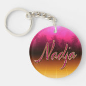 Nadja prénom nom porte-clés rose doré (Devant)