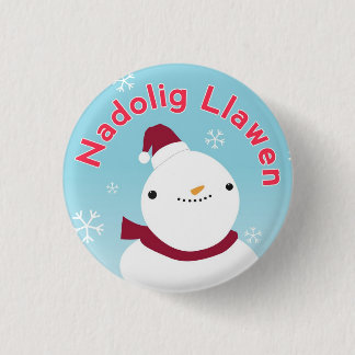 Nadolig Llawen Kerstmis Welsh Button Pin Badge