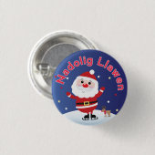 Nadolig Llawen Santa Pin Button Badge (Voorkant /achterkant)