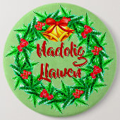 Nadolig Llawen Welsh Joyeux badge de Noël (Devant)