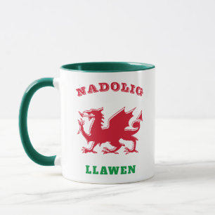 Nadolig Llawen Welsh Merry kerst Simple Celtic Mok