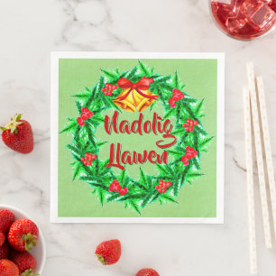 Nadolig Llawen Welsh Merry Kerstmis Servet