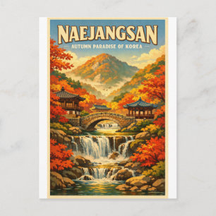 Naejangsan berg, Zuid-Korea, in een klassieker Briefkaart