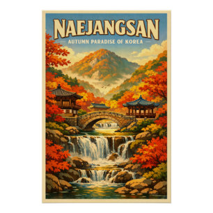 Naejangsan berg, Zuid-Korea, in klassieke stijl Perfect Poster