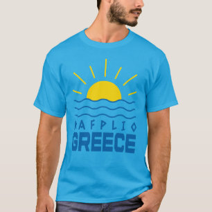 nafplio griekenland zon en Zee Mannen Blauwgroen T-shirt