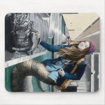 Naga onderzoekt World Travel Fantasy Art Mousepad