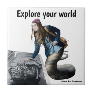 Naga verkennen World Travel Fantasy Keramische Teg Tegeltje