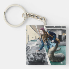 Naga verkent World Travel Fantasy Sleutelhanger