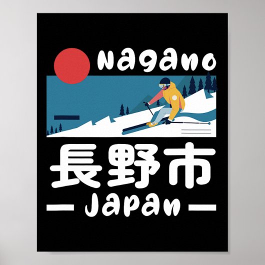 Nagano Japan Ski Resort Skiing Japanese Alps Trave Poster (Voorkant)